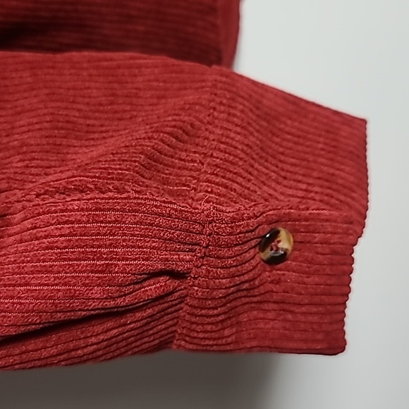 Corduroy Maroon Button Up Shacket Size Medium - Picture 13 of 16